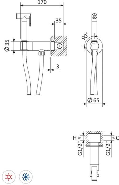 Гигиенический набор Cezares LEAF-DIF-PO